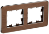 Рамка 2-м скругленная BRITE DECOR Коричневый металл РУ-2-1-Бр BR-M22-M-21-K30