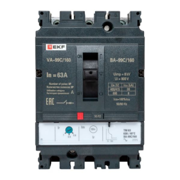 Автоматический выключатель EKF PROxima ВА-99C (Compact NS) 160/ 63А 3P 36кА mccb99C-160-63