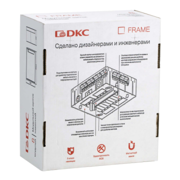 Щиток 8 мод настенный DKC FRAME с тонированной дверцей с 2 шинами PEN на 6 и 8 отв. F08W1WD