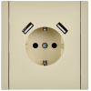Зарядка USB (А+A) с розеткой FORTE&PIANO 3,1А FP445 (ваниль) FP-R14-16-U21-D31-K10