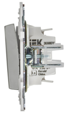 Выключатель 1-клавишный кнопочный IEK SKANDY SK-V14N (никель) SK-V17-0-10-K50