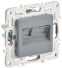 Розетка компьютерная двойная IEK SKANDY RJ45 кат.5E SK-K03Gr (серый) SK-K20-1-K03