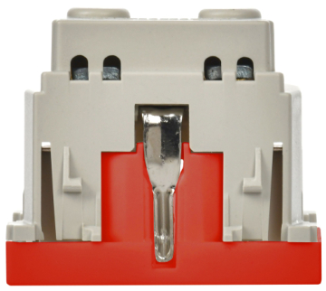 Розетка IEK PRIMER 2P+E со шторками 2 модуля РКС-20-32-П-К (красный) CKK-40D-RSZK2-K04-K
