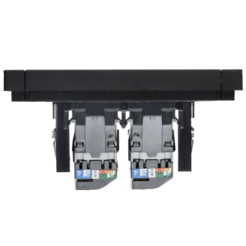 Розетка компьютерная двойная RJ45 FORTE&PIANO кат.5E FP133M (металл черный) FP-K20-1-M-K02