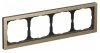 Рамка ArtGallery Pure Systeme Electric четырехместная металл (латунь) GAL312204