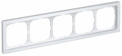 Рамка ArtGallery Pure SE пятиместная стекло (белая матовая) GAL330105