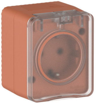 Розетка со шторками О/У 16А IP54 AtlasDesign Profi54 (терракотовый) ATN547045