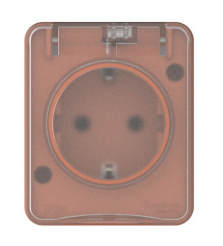 Розетка со шторками О/У 16А IP54 AtlasDesign Profi54 (терракотовый) ATN547045