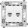 Компьютерная розетка Avanti RJ-45 без шторки в стену кат.5е двойная (Белое облако) 4400664