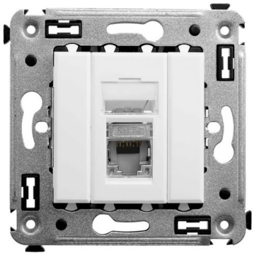 Компьютерная розетка Avanti RJ-45 в стену кат.5e экранированная (Белое облако) 4400363