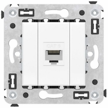 Компьютерная розетка Avanti RJ-45 без шторки в стену кат.6 одинарная (Белое облако) 4400693