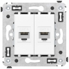 Компьютерная розетка Avanti RJ-45 без шторки в стену кат.6 двойная (Белое облако) 4400694