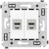 Компьютерная розетка Avanti RJ-45 без шторки в стену кат.6 двойная экранированная (Белое облако) 4400794