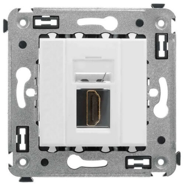 HDMI розетка DKC Avanti одинарная в стену тип А (Белое облако) 4400253