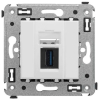 Розетка Avanti USB 3.0 одинарная в стену тип А (Белое облако) 4400303