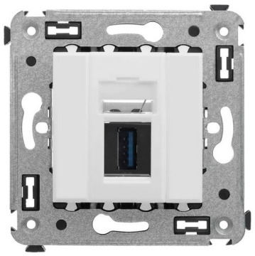 Розетка Avanti USB 3.0 одинарная в стену тип А (Белое облако) 4400303