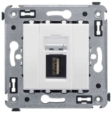 Розетка Avanti USB 2.0 одинарная в стену тип А (Белое облако) 4400403