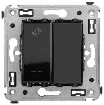 Диммер кнопочный DKC Avanti в стену для LED ламп (Черный квадрат) 4402343