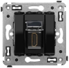 HDMI розетка DKC Avanti одинарная в стену тип А (Черный квадрат) 4402253