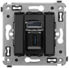 Розетка Avanti USB 3.0 одинарная в стену тип А (Черный квадрат) 4402303