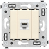 Компьютерная розетка Avanti RJ-45 без шторки в стену кат.5е одинарная (Ванильная дымка) 4405663