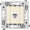 Компьютерная розетка Avanti RJ-45 без шторки в стену кат.6 одинарная (Ванильная дымка) 4405693