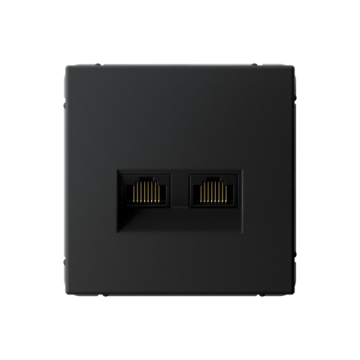 Розетка компьютерная двойная RJ45 ArtGallery кат. 6а (карбон) GAL001088