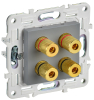 Аудиорозетка IEK SKANDY 4-ая SK-A01Gr (серый) SK-S40-K03