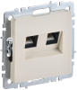 Розетка компьютерная двойная BRITE RJ45 кат.6 бежевый РК11-2-БрКр BR-K20-2-K10