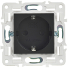 Розетка IEK SKANDY с заземлением со шторками 16А SK-R04Bl (черный) SK-R14-16-K02