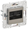 Розетка компьютерная двойная IEK SKANDY RJ45 кат.5E SK-K03N (никель) SK-K20-1-K50