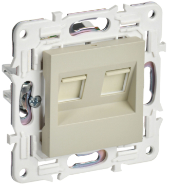 Розетка компьютерная двойная IEK SKANDY RJ45 кат.5E SK-K03B (бежвый) SK-K20-1-K10
