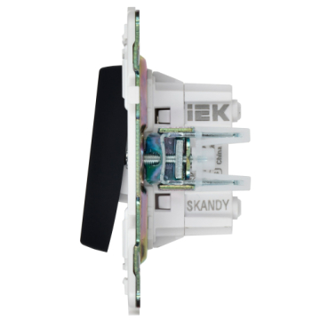 Выключатель перекрестный 2-клавишный IEK SKANDY 10А SK-V06G (графит) SK-V23-0-10-K53