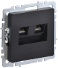 Розетка компьютерная двойная BRITE RJ45 5E черный РК10-2-БрЧ BR-K20-1-K02