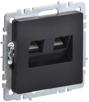 Розетка компьютерная двойная BRITE RJ45 5E черный РК10-2-БрЧ BR-K20-1-K02