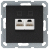 Розетка информационная RJ 45 двойная кат 6 JaSmart G (антрацит) G6108B