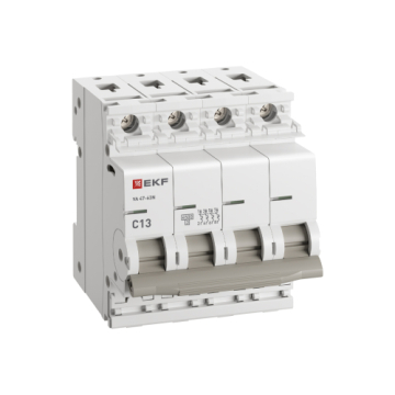Автоматический выключатель EKF PROXIMA ВА 47-63N 4Р 13А 4,5кА (х-ка C) M634413C