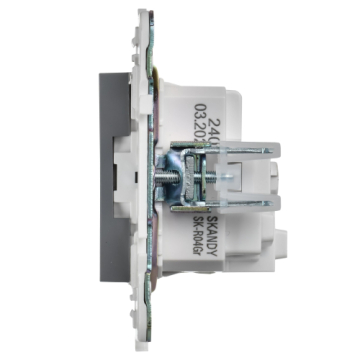 Розетка IEK SKANDY с заземлением со шторками 16А SK-R04Gr (серый) SK-R14-16-K03