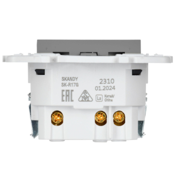 Розетка IEK SKANDY с/з со шторками 16А с USB C 18Вт SK-R17Gr (серый) SK-R14-16-U14-018-K03
