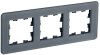 Рамка 3-м скругленная BRITE DECOR Графит матовый стекло РУ-3-2-Бр BR-M32-G-41-K53