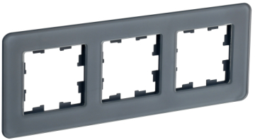 Рамка 3-м скругленная BRITE DECOR Графит матовый стекло РУ-3-2-Бр BR-M32-G-41-K53
