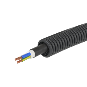Гофра ПНД DKC 16мм черная с кабелем ВВГнг(А)-LS 3х1,5 РЭК ГОСТ+ (100м) 7L716100