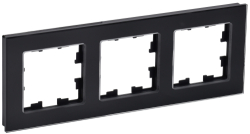 Рамка 3-м BRITE DECOR Черный глянец стекло РУ-3-2-БрЧ BR-M32-G-K02