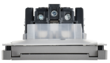 Розетка с крышкой FORTE&PIANO винтовое крепление 16А IP44 FP521 (сталь) FP-R16-16-44-K46