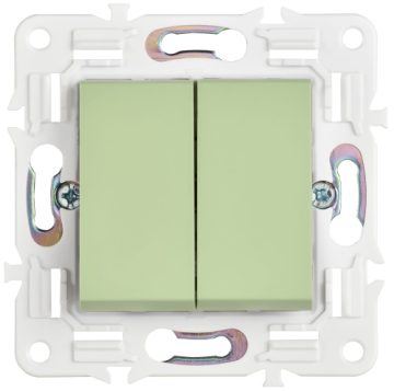 Выключатель проходной 2-клавишный IEK SKANDY 10А SK-V05G (мятный) SK-V22-0-10-K06