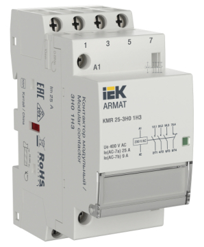 Контактор ARMAT модульный KMR 25А 230В AC 3НО 1НЗ AR-KMR10-025-31-230
