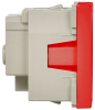 Розетка IEK PRIMER 2P+E со шторками 2 модуля РКС-20-32-П-К (красный) CKK-40D-RSZK2-K04-K
