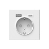 Зарядка USB (А+С) с розеткой ArtGallery (белый) GAL000132