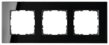 Рамка Jasmart G-Glass стекло трехместная (черный) G1003GB