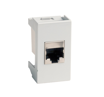 Компьютерная розетка DKC Viva RJ45 кат. 5e экранированная 8P8C (белая) 1мод 45048